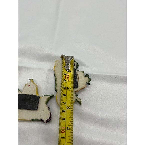 3 Vintage Teapot Refrigerator magnets Garden Flowers Fruit Resin Butterflies - Picture 6 of 7